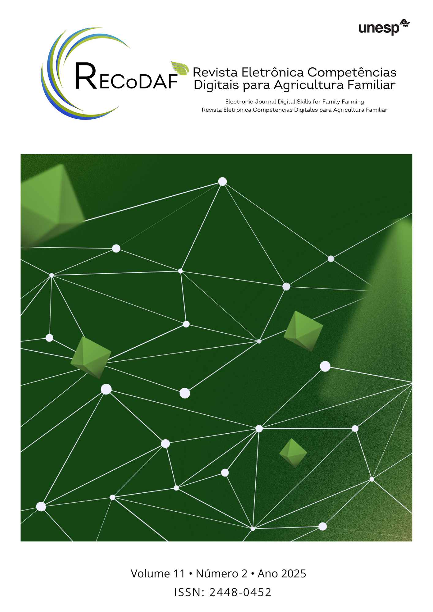 					Visualizar v. 11 n. 2 (2025): Revista Eletrônica Competências Digitais para Agricultura Familiar (RECoDAF)
				